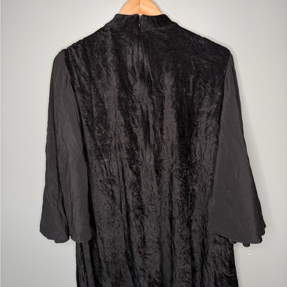 Norisol Ferrari NYC Avant-Garde Velvet Mini Dress Draped Sleeves Rare Sample - Picture 7 of 9